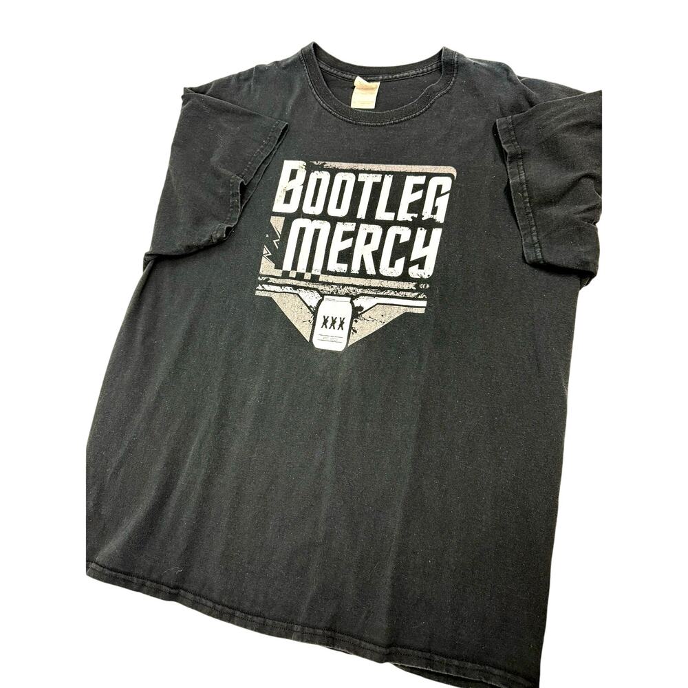 SKU 2114 Bootleg Mercy XXX Est 2013 Hard Rock Band Black Graphic T-Shirt Size XL